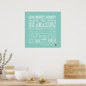 Carrie's Wall of Inspirational Dance Quotes- Aqua Poster (Küche)
