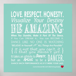Carrie's Wall of Inspirational Dance Quotes- Aqua Poster