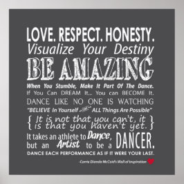 Carrie's Wall of Inspirational Dance Quotes- Grey Poster