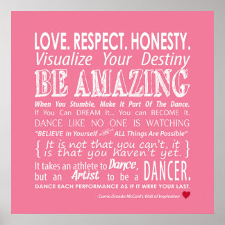 Carrie's Wall of Inspirational Dance Quotes - Rosa Poster