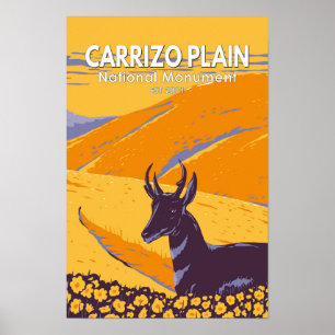 Carrizo Plain National Monument Kalifornien Vintag Poster