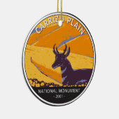 Carrizo Schlichtes Nationaldenkmal Vintager Kreis Keramik Ornament (Rechts)