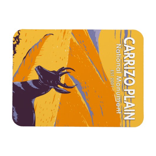 Carrizo Schlichtes Nationaldenkmal Vintages Califo Magnet (Horizontal)