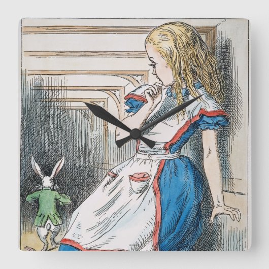 Carroll: Alice, 1865 Quadratische Wanduhr (Vorderseite)