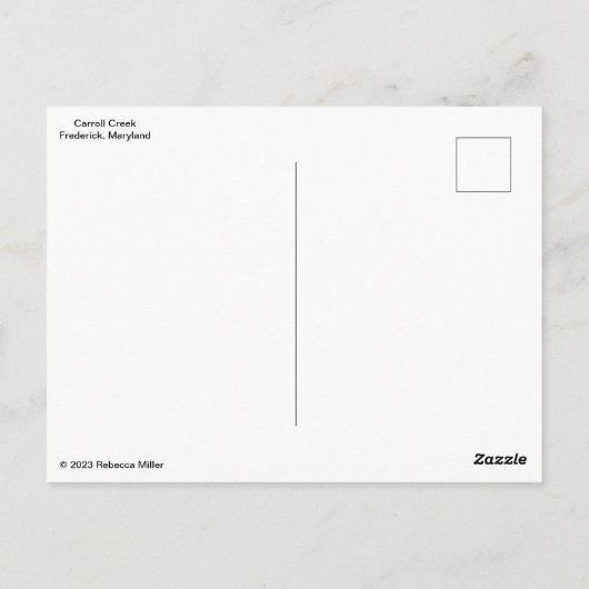 Carroll Creek Frederick Maryland #3 Postkarte (Rückseite)