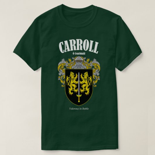 Carroll Familienübersetzung und Wappen T-Shirt (Design vorne)
