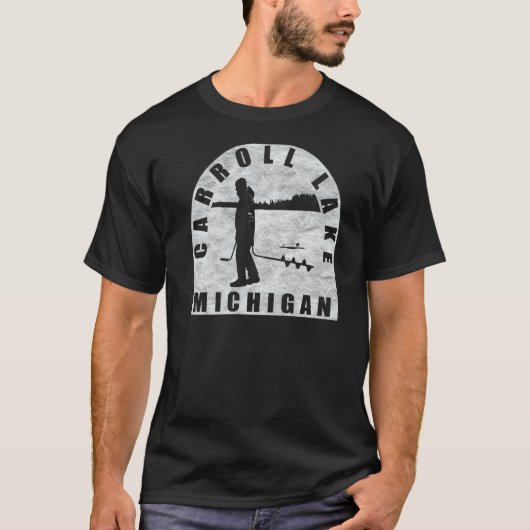 Carroll Lake Ice Fischen T-Shirt (Vorderseite)