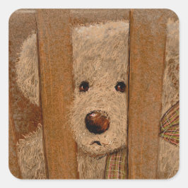 Carroll Teddy Bear Card Quadratischer Aufkleber