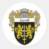 Carroll-Wappen (überzogen) Runder Aufkleber (Vorderseite)
