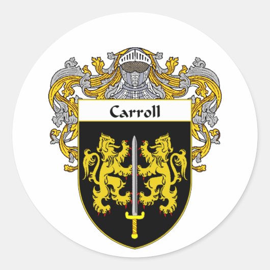 Carroll-Wappen (überzogen) Runder Aufkleber (Vorderseite)
