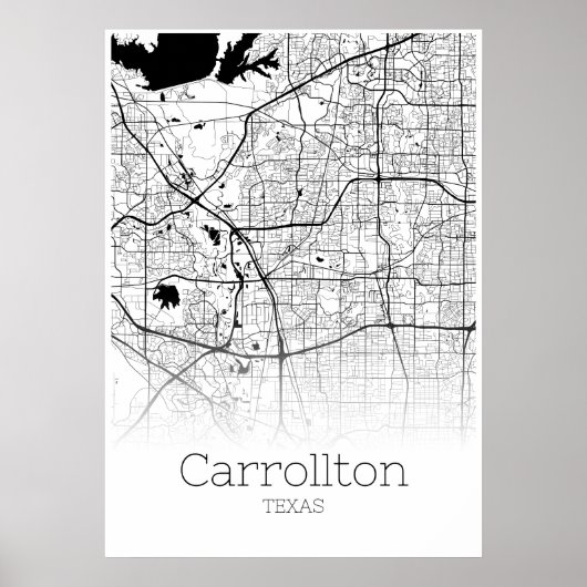Carrollton Map - Texas - City Map Poster (Vorne)