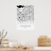 Carrollton Map - Texas - City Map Poster (Küche)
