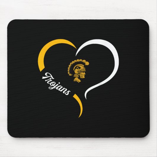 Carrollton Trojans Logo Halbherz Slogan Hs Mousepad (Vorne)
