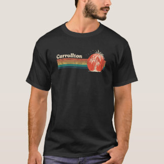 Carrollton Vintag Sunset 80er Palm Trees Retro Vac T-Shirt