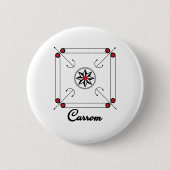 Carrom Board Indian Pakistani Retrospiel Design Button (Vorderseite)