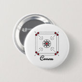 Carrom Board Indian Pakistani Retrospiel Design Button (Vorne & Hinten)