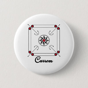 Carrom Board Indian Pakistani Retrospiel Design Button