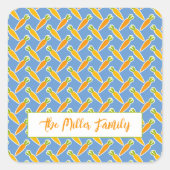 Carroons NAME Osterfrühlings Sommergarten Niedlich Quadratischer Aufkleber (Vorderseite)