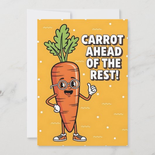 Carrot Ahead of the Rest veggie lover healthy food Dankeskarte (Vorderseite)