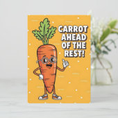 Carrot Ahead of the Rest veggie lover healthy food Dankeskarte (Stehend Vorderseite)