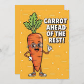 Carrot Ahead of the Rest veggie lover healthy food Dankeskarte (Vorne/Hinten)