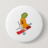 Carrot als Skifahrer mit Ski Button (Vorderseite)