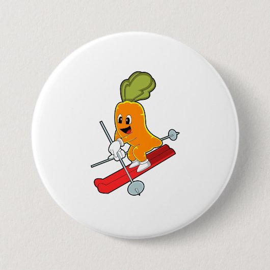 Carrot als Skifahrer mit Ski Button (Vorderseite)