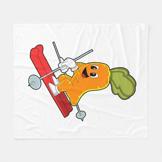 Carrot als Skifahrer mit Ski Fleecedecke (Vorderseite (Horizontal))