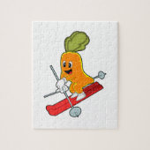 Carrot als Skifahrer mit Ski Puzzle (Vertikal)
