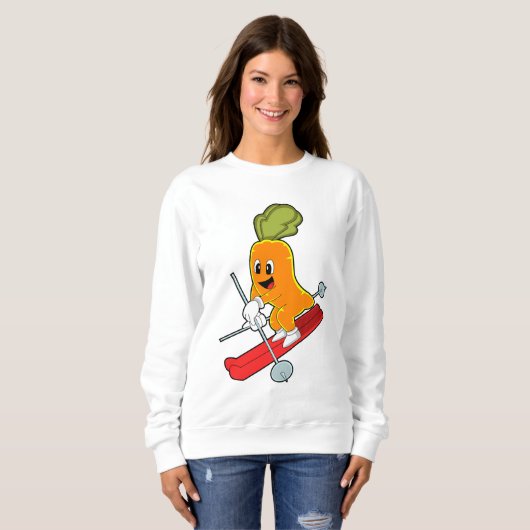 Carrot als Skifahrer mit Ski Sweatshirt (Vorne ganz)