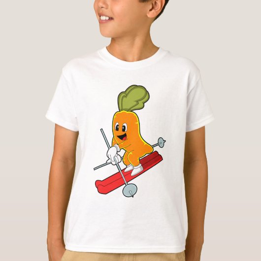 Carrot als Skifahrer mit Ski T-Shirt (Vorderseite)