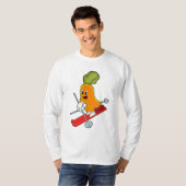 Carrot als Skifahrer mit Ski T-Shirt (Vorne ganz)