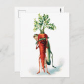 Carrot and Frog Funny Valentine Postkarte (Vorne/Hinten)