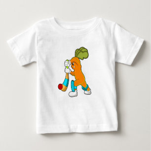 Carrot auf Cricket mit Kricketfledermaus Baby T-shirt
