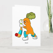 Carrot auf Cricket mit Kricketfledermaus Karte (Rückseite)