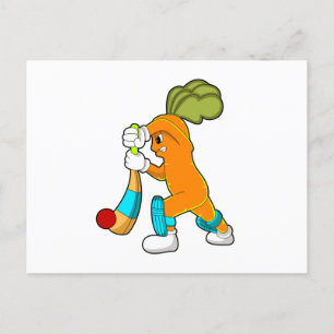 Carrot auf Cricket mit Kricketfledermaus Postkarte