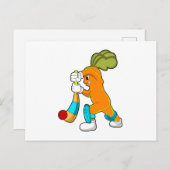 Carrot auf Cricket mit Kricketfledermaus Postkarte (Vorne/Hinten)
