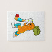 Carrot auf Cricket mit Kricketfledermaus Puzzle (Horizontal)