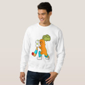 Carrot auf Cricket mit Kricketfledermaus Sweatshirt (Vorne ganz)