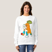 Carrot auf Cricket mit Kricketfledermaus Sweatshirt (Vorne ganz)