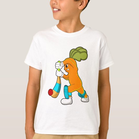 Carrot auf Cricket mit Kricketfledermaus T-Shirt (Vorderseite)