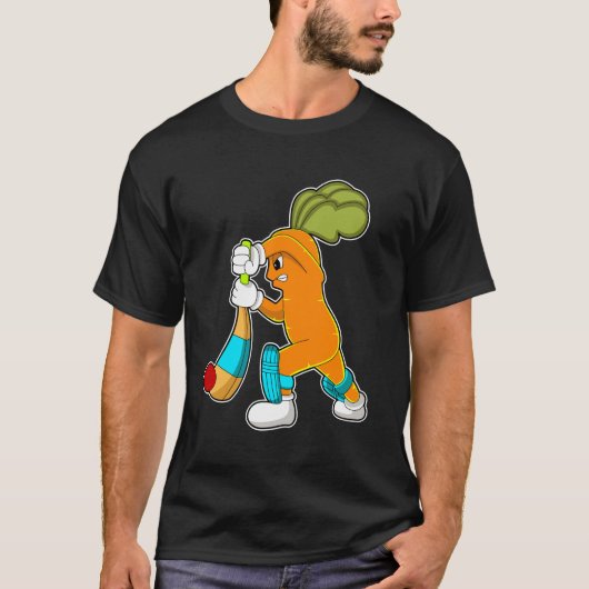 Carrot auf Cricket mit Kricketfledermaus T-Shirt (Vorderseite)