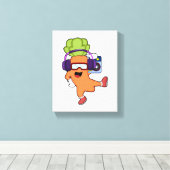 Carrot bei Musik mit Headphone Leinwanddruck (Insitu (Holzboden))
