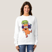 Carrot bei Musik mit Headphone Sweatshirt (Vorne ganz)