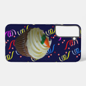 Carrot Cake Cupcake & Confetti Blue Samsung Galaxy Hülle (Rückseite (Horizontal))