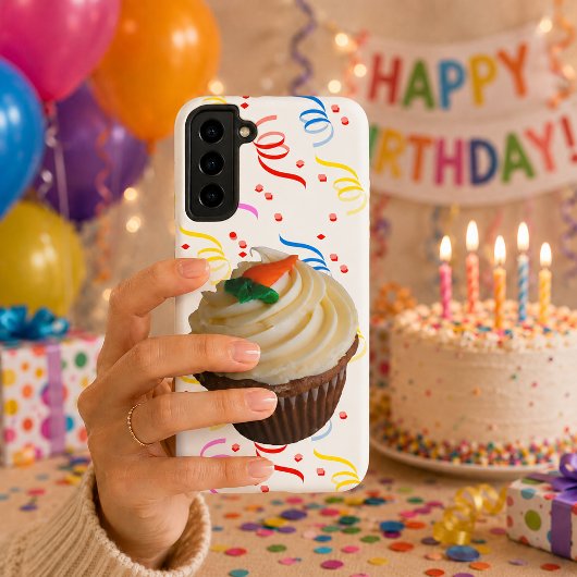 Carrot Cake Cupcake & Confetti Samsung Galaxy Hülle