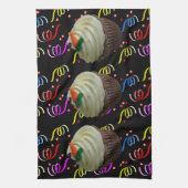 Carrot Cake Cupcake mit Confetti Geschirrtuch (Vertikal)