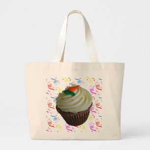Carrot Cake Cupcake mit Confetti Jumbo Stoffbeutel