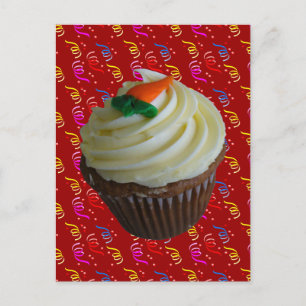 Carrot Cake Cupcake mit Confetti Postkarte