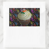 Carrot Cake Cupcake mit Confetti Rechteckiger Aufkleber (Tasche)